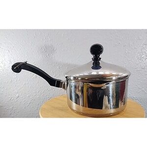 Vintage Farberware 1 Qt Saucepan With Lid Pot Stainless Steel‎ Aluminum Clad USA